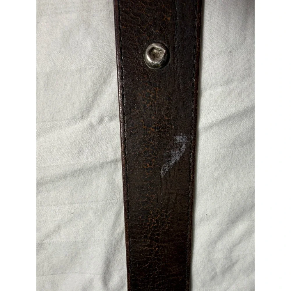Vintage American Eagle Outfitters Mens Brown Distressed Studded Leather Belt 36